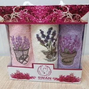 Набір рушників кухонних Swan 3 штуки 30х50 Лаванда