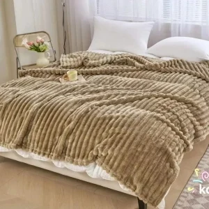Плед-покривало Koloco Кубік 3D 200×230 темний беж